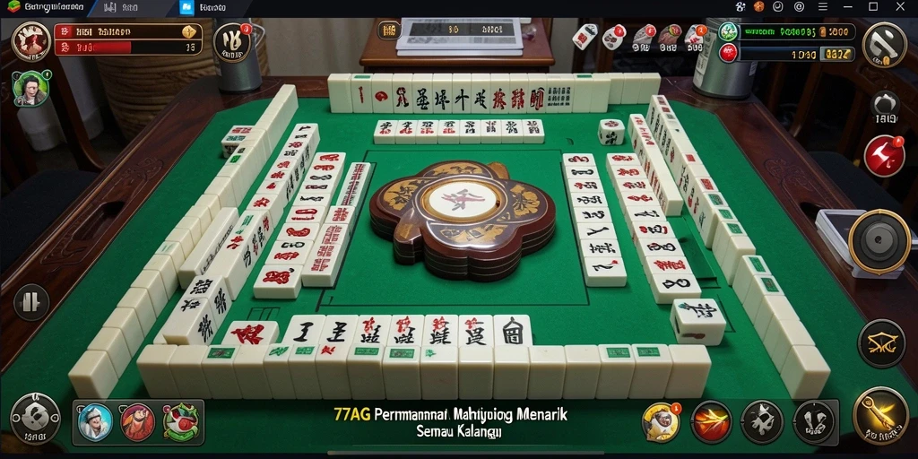 Screenshot utama 77AG menampilkan pengalaman permainan Mahjong yang mendebarkan.