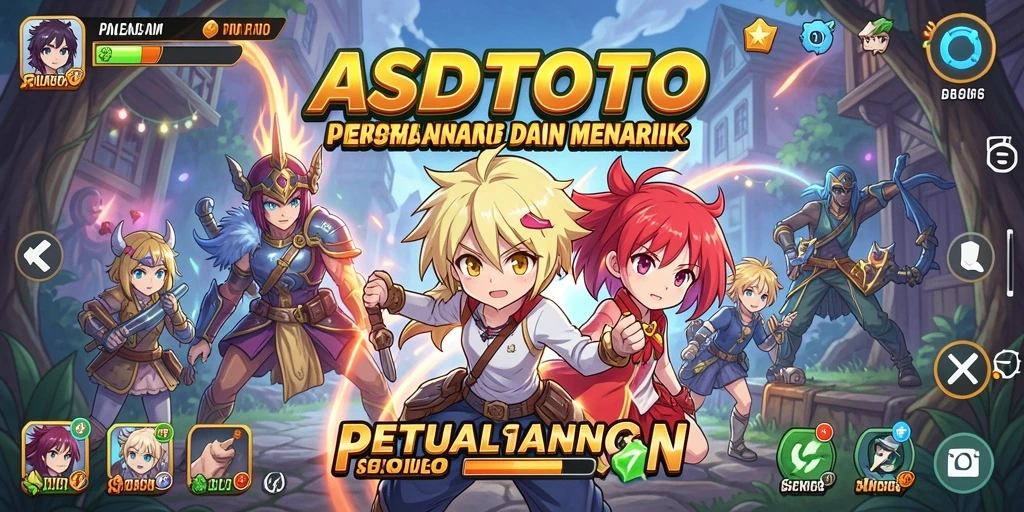 Tampilan screenshot gameplay ASDTOTO yang menampilkan karakter anime dan lokasi yang indah.