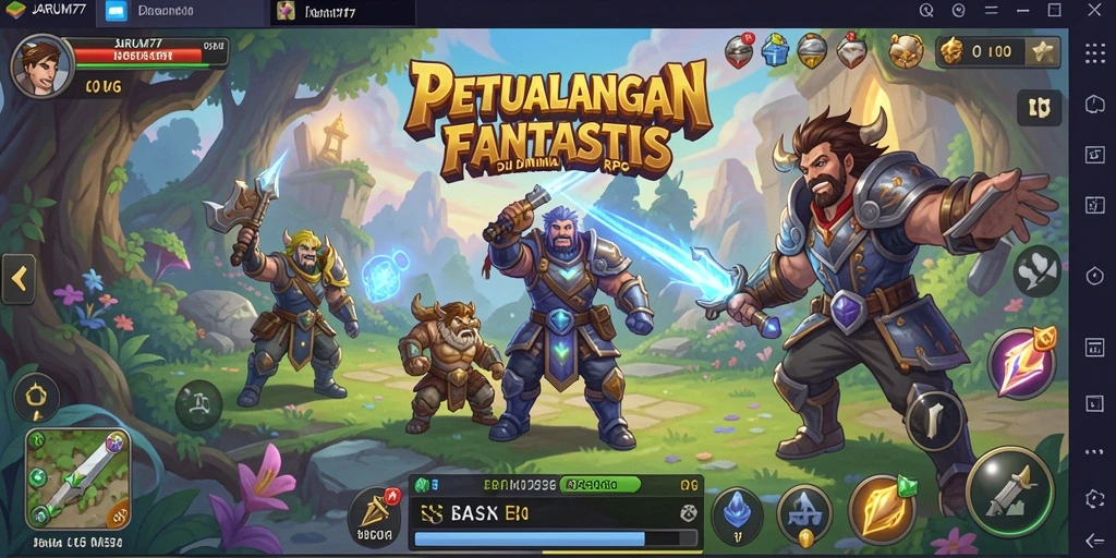 Tampilan menarik dari gameplay RPG di JARUM77.