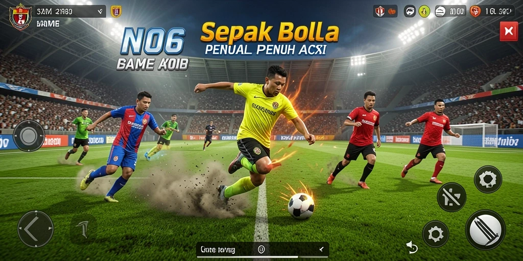 Tampilan menarik dari gameplay N06 yang penuh aksi sepak bola.
