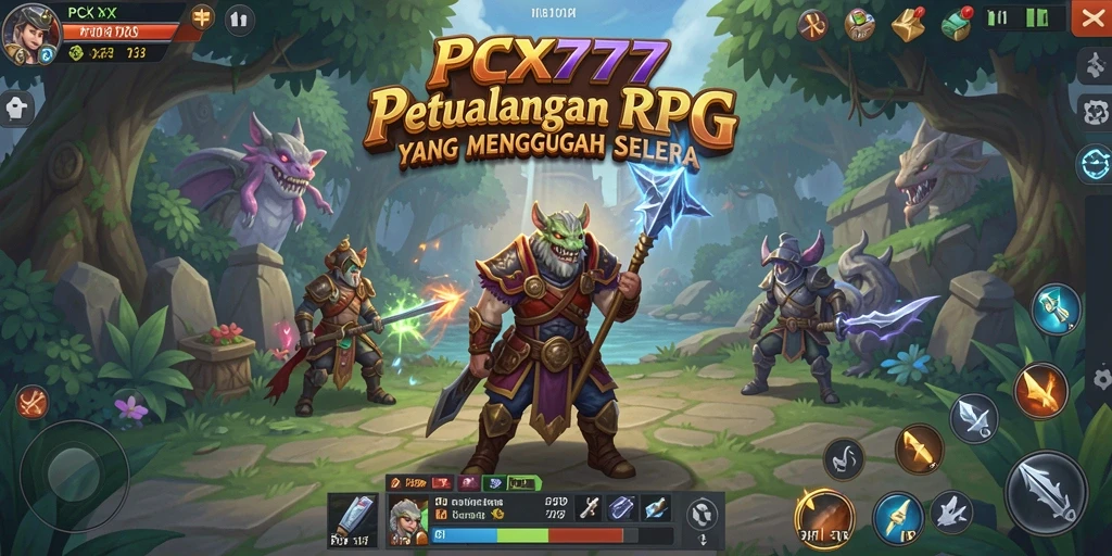 Tampilan gameplay menarik dalam PCX777 dengan aksi RPG yang seru.