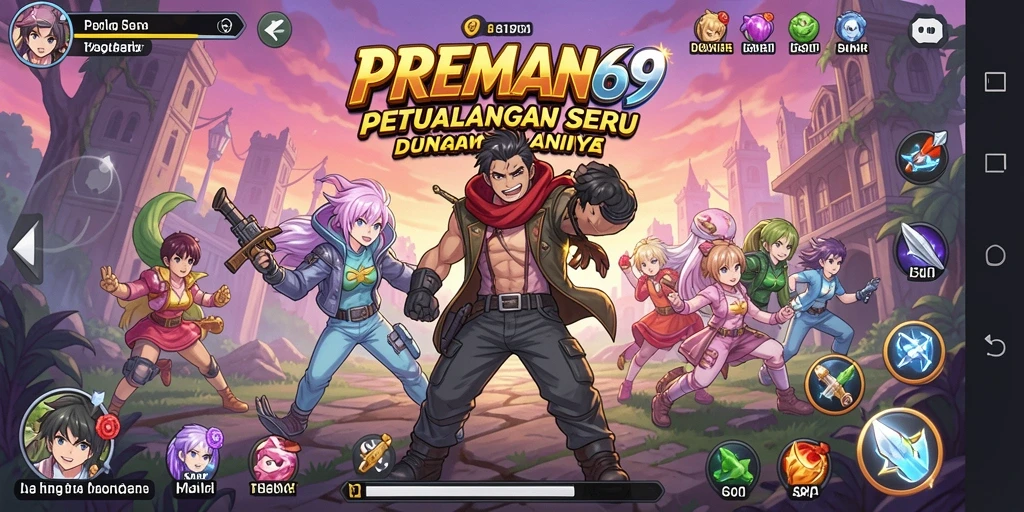Tangkapan layar aksi seru dalam gameplay PREMAN69 yang penuh warna.