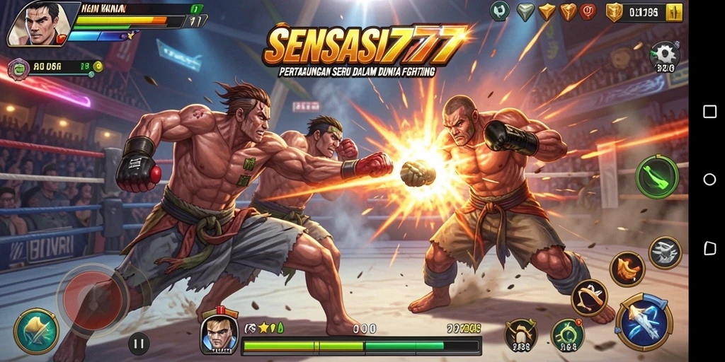 Screenshot tampilan gameplay pertarungan di SENSASI777 yang menegangkan.