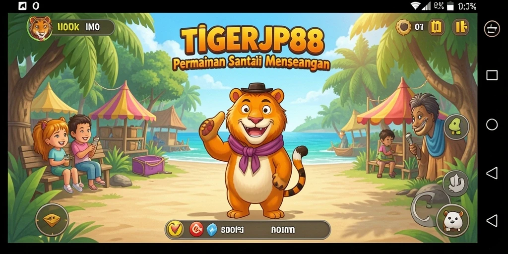 Tampilan gameplay <strong>TIGERJP88</strong> yang ceria dan menarik.
